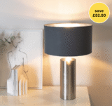 ValueLight Lexy Charcoal Chrome LED Touch Table Lamp